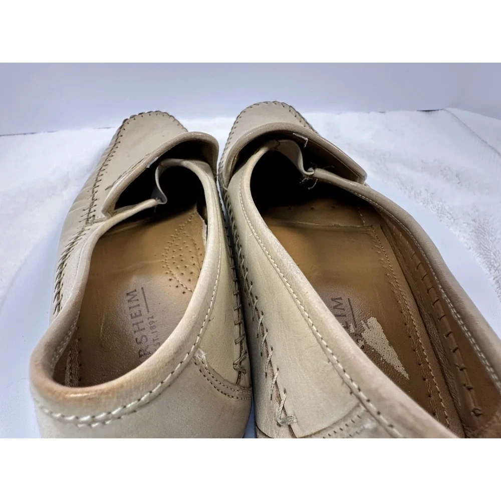 FLORSHEIM MEN'S TAN‎ WOVEN BRAIDED LEATHER LOAFERS SIZE 10.5D Vintage